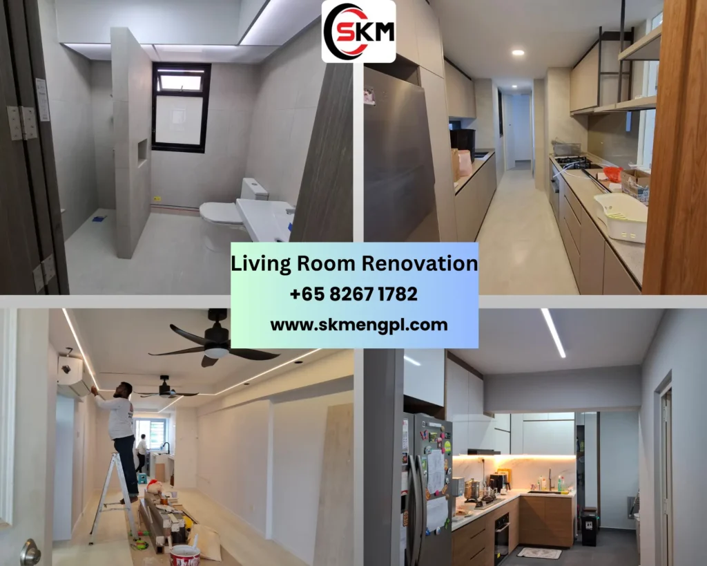 Living Room Renovation By SKM Engineering Pte Ltd in Singapore